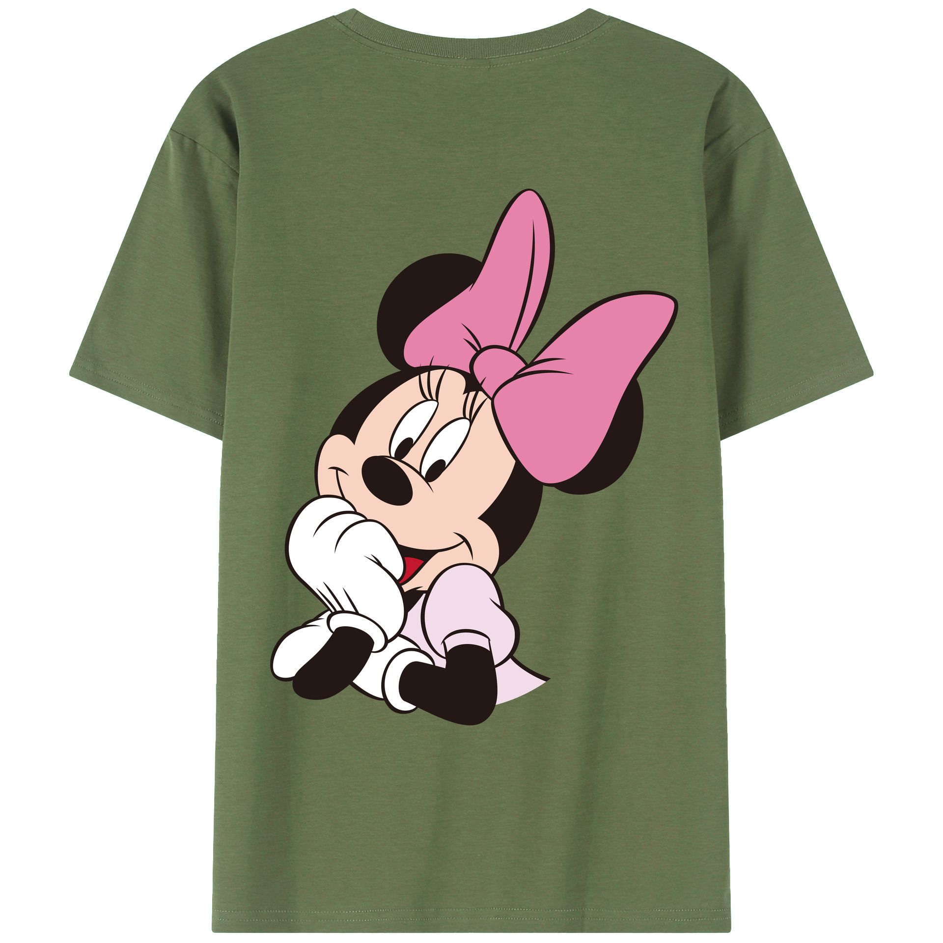 ミッキーマウス Mickey Mouse 綿100％ メンズ半袖Tシャツ（バックプリント） 通気性